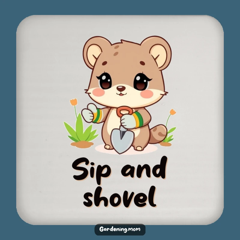 Funny Gardener Animal Coaster: Digging Surface Saver Gift