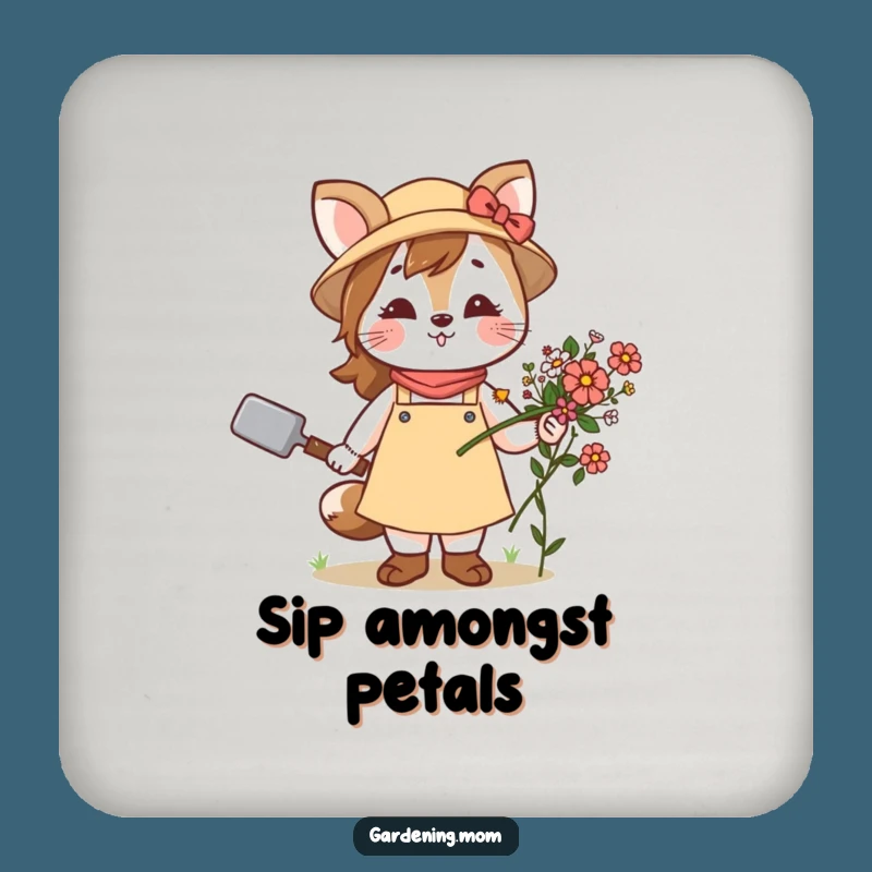 Funny Gardening Mom Animal Coaster Trowel Flowers - Protect Surfaces with Floral Charm!