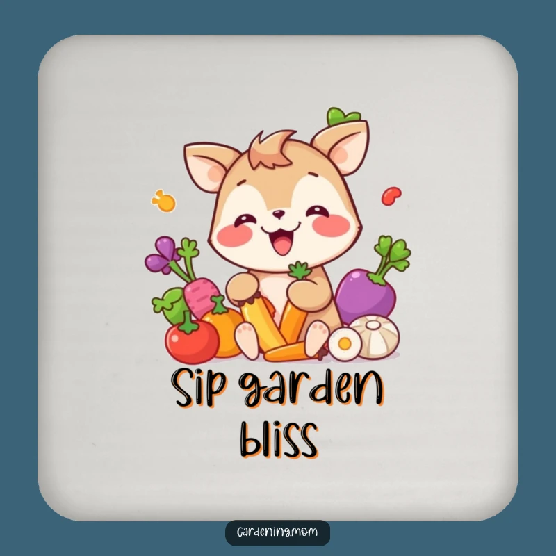 Funny Giggling Gardener Coaster: Veggie Picking Protection Gift