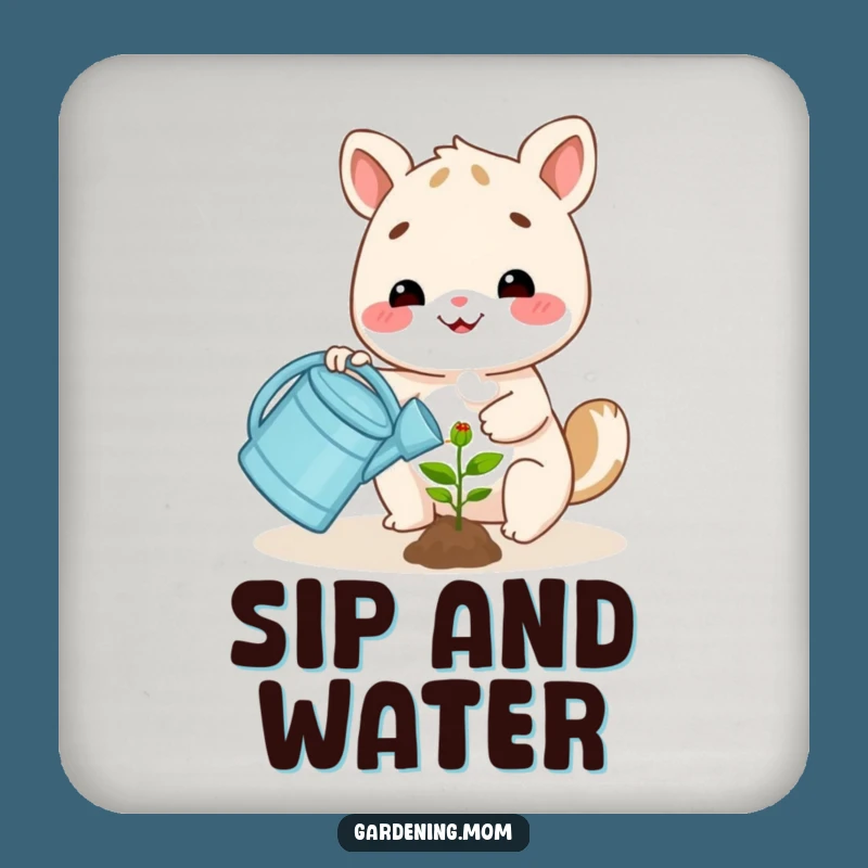 Funny Happy Animal Watering Plant Coaster: Cheerful Protection for Surfaces