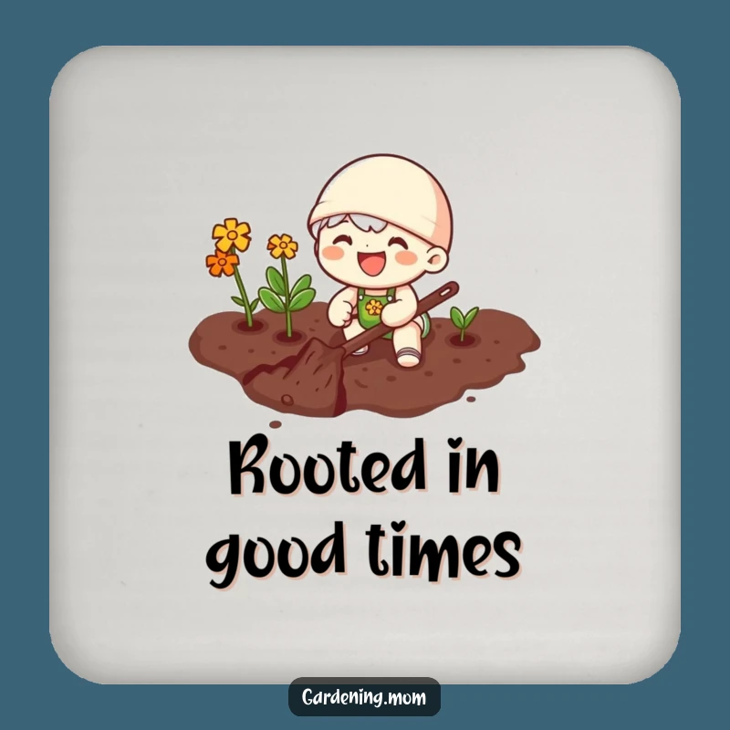 Funny Joyful Gardener Coaster - Happy Digging Drink Protector