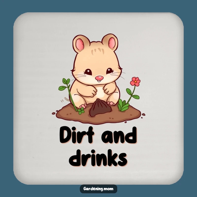 Funny Kawaii Digging Coaster Set: Protect Surfaces with Hilarious Animal Art