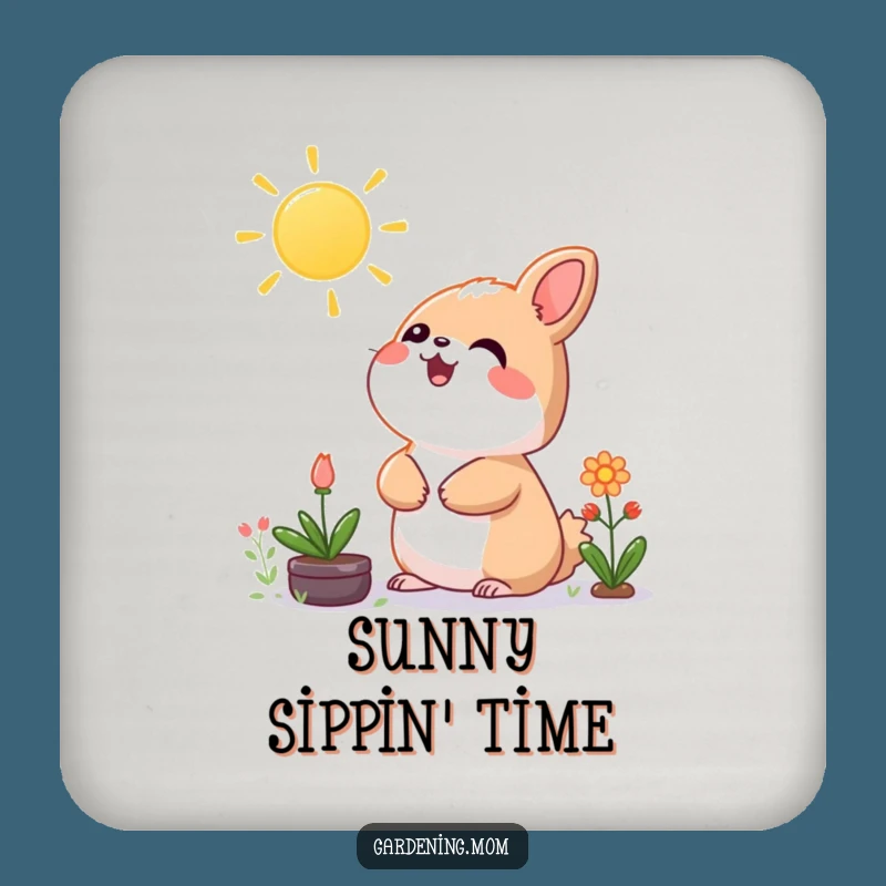 Funny Kawaii Sun Coaster Set: Protect Surfaces with Hilarious Cheerful Art