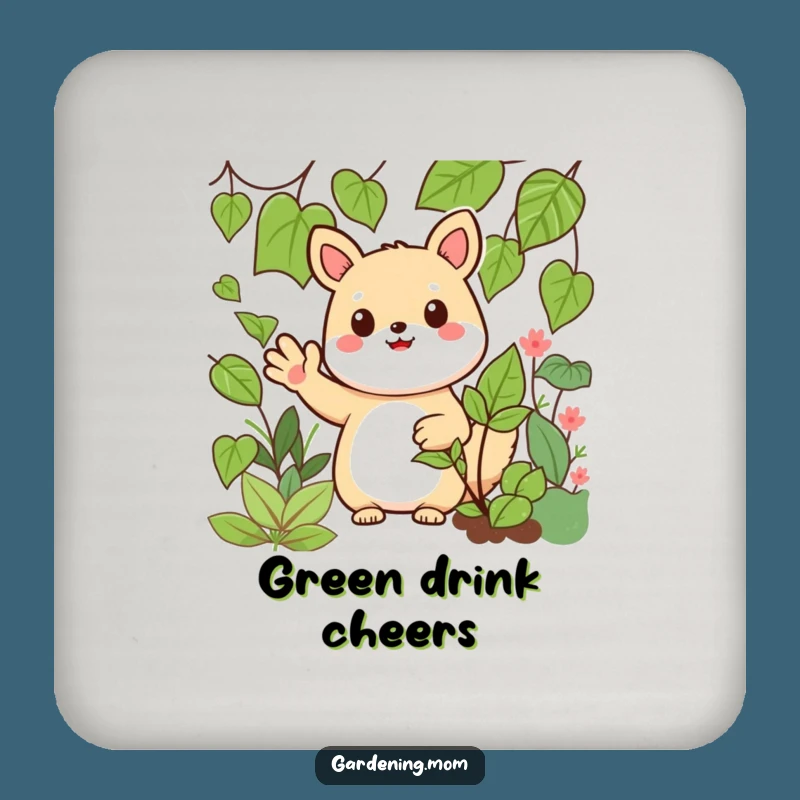 Funny Kawaii Wave Coaster Set: Protect Surfaces with Hilarious Garden Art