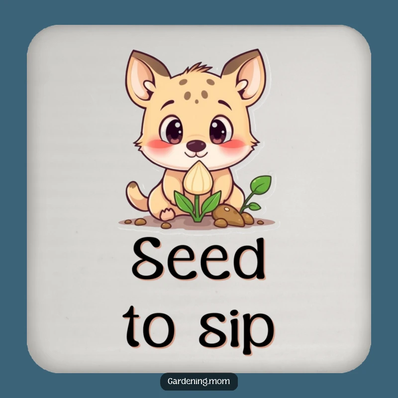 Funny Curious Animal Sprouting Seed Coaster: Protect Surfaces with Wonder