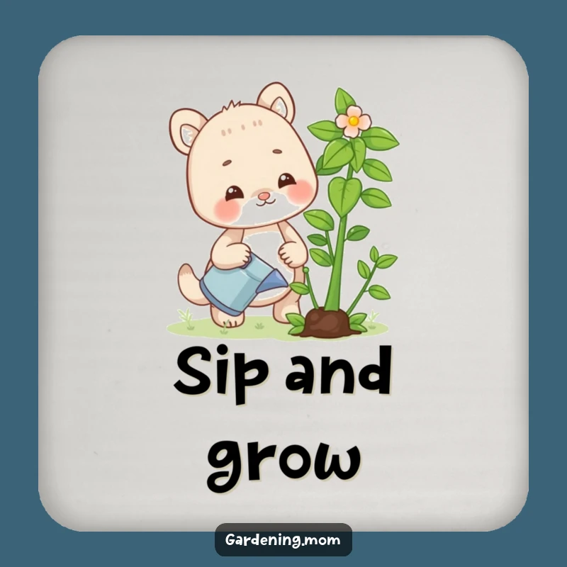 Funny Gardening Mom Animal Coaster Watering Plant - Protect Tables with Humorous Style!