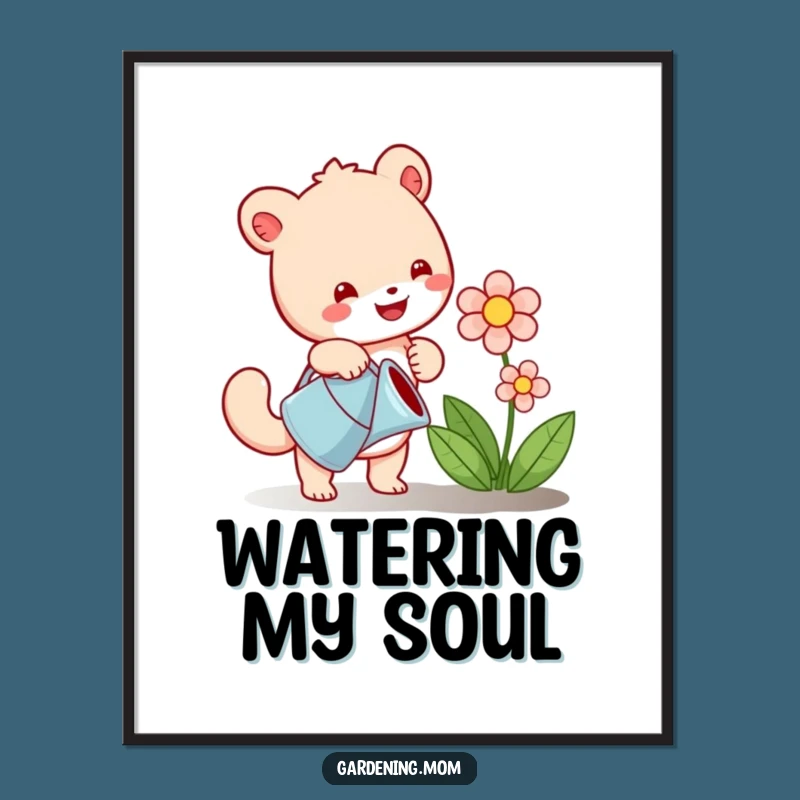 Funny Happy Animal Poster - Vibrant Blooming Flower Art, Perfect Funny Gift