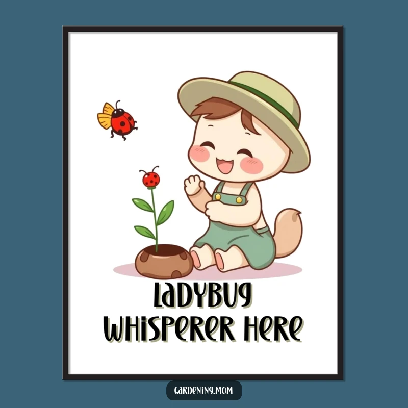 Funny Gardening Mom Animal Poster: Ladybug Art, Perfect Funny Gift for Decor