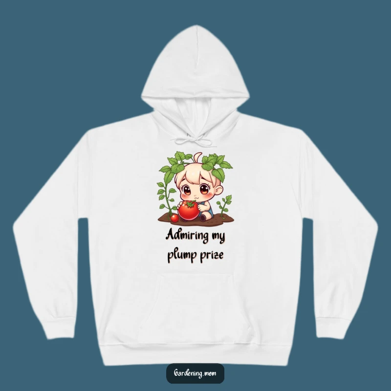 Funny Gardening Character Tomato Hoodie - Cozy Curious Eyes Sweatshirt