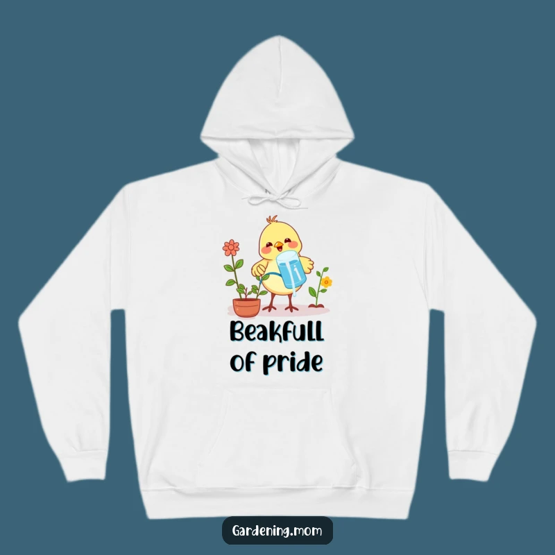 Cozy Funny Bird Watering Plants Hoodie: Snuggle Up with Garden Cheer