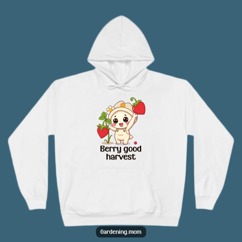 Cozy Funny Kawaii Gardener Hoodie: Strawberry Character Gift