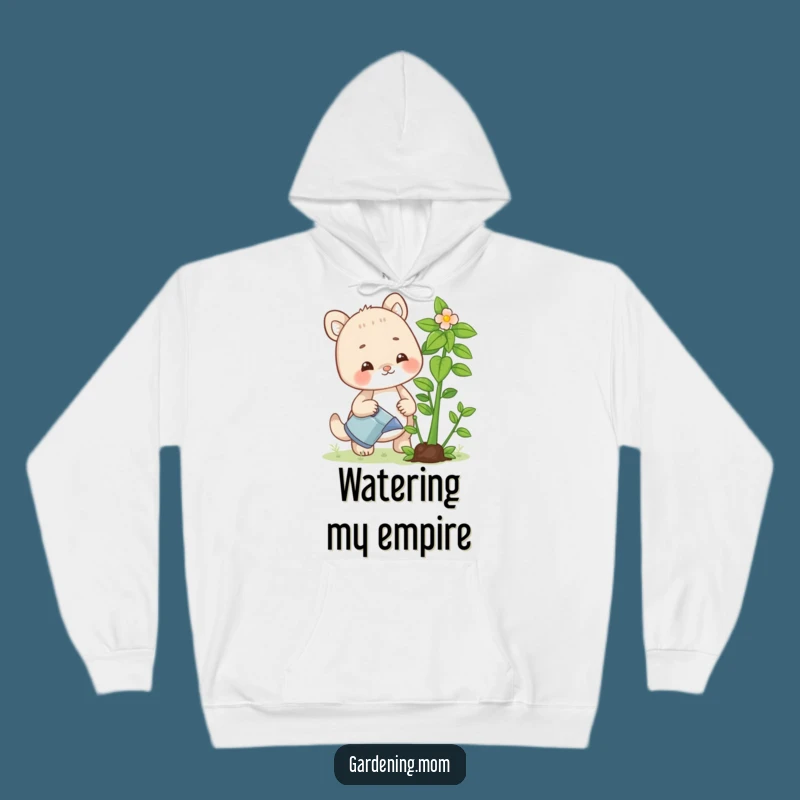 Cozy Funny Gardening Mom Animal Hoodie Watering Plant - Warm Gift for Garden Lovers