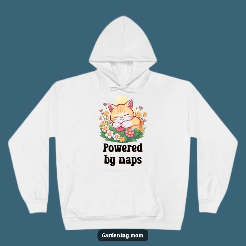 Funny Cat Hoodie: Cozy Snoozing Cat, Sunny Flower Design, Perfect Funny Gift