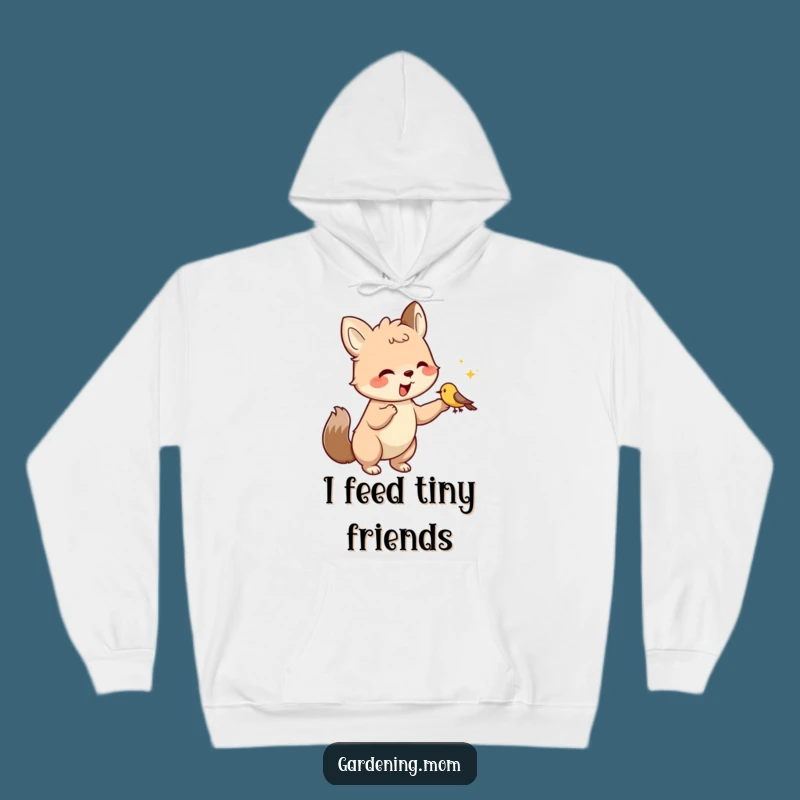 Funny Cozy Hoodie: Warm Character Hand-Feeding Bird, Ultimate Comfort Gift