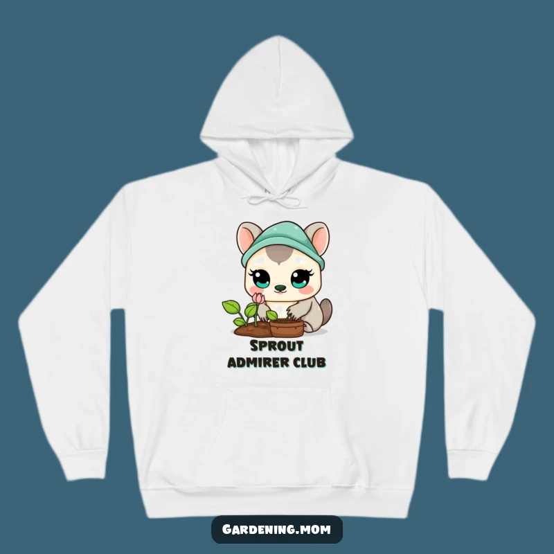 Funny Kawaii Gardening Animal Hoodie: Cozy Sprout Admirer, Warm Gift Idea