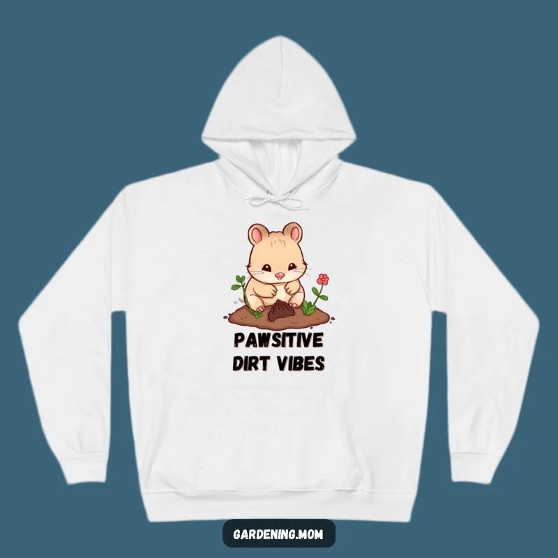 Funny Kawaii Digging Hoodie: Cozy Comfort with a Happy Gardening Animal