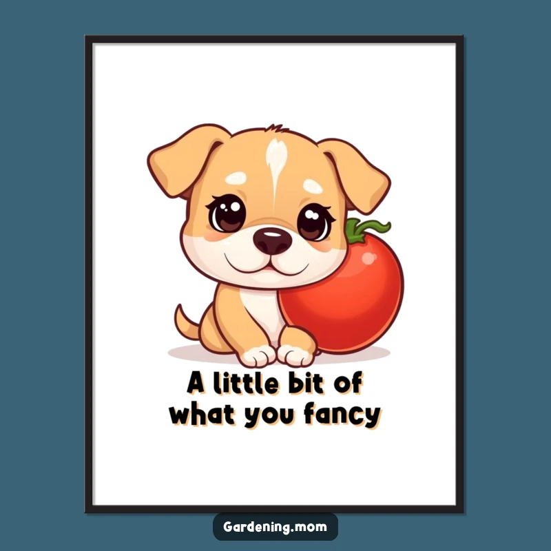 Free Printable Wall Art: Curious Mama Dog Tomato Hideout, Funny Downloadable Art for Homes