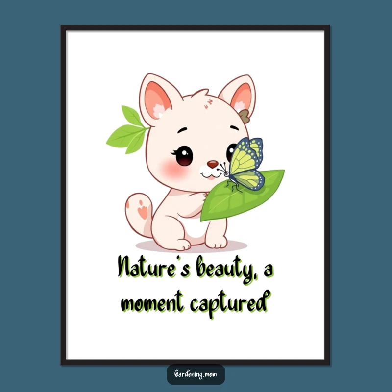 Free Printable Wall Art: Animal & Butterfly - Whimsical Downloadable Decor for a Peaceful Home