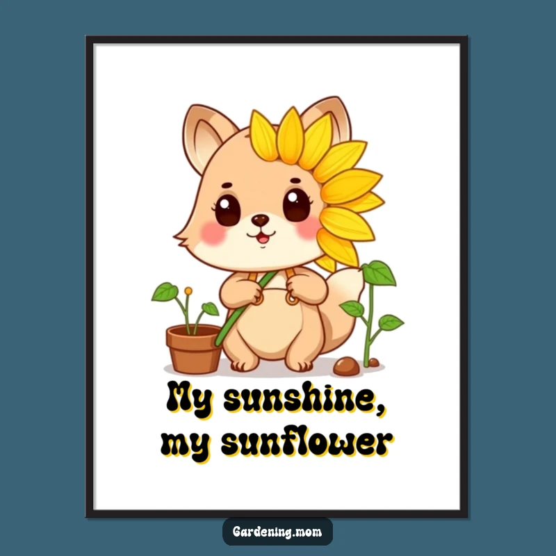 Funny Free Printable Wall Art: Proud Gardener Animal, Blooming Decor Downloadable