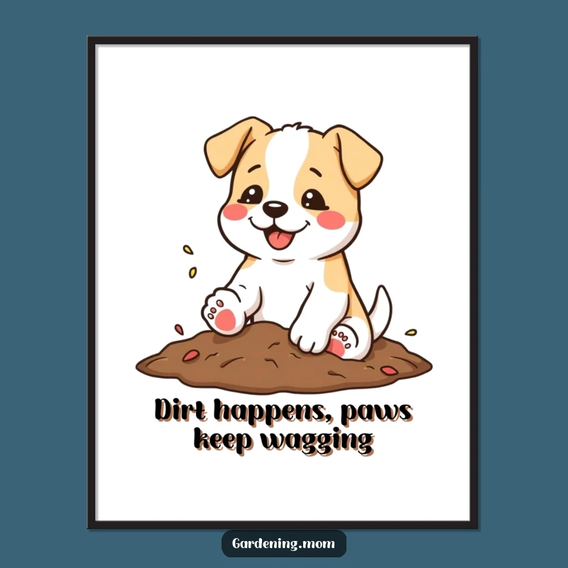 Funny Free Printable Wall Art: Satisfied Dog Gardener, DIY Decor