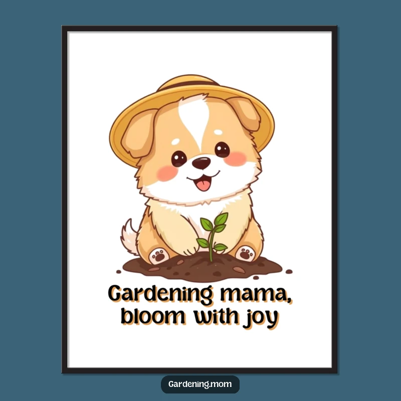 Funny Mama Dog Gardener Wall Art: Free Printable Dog Art, Whimsical Downloadable Decor