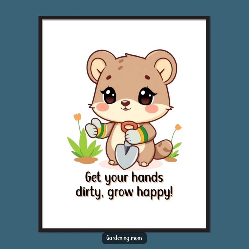 Free Printable Wall Art: Gardening Animal - Amusing Downloadable Decor for a Whimsical Home