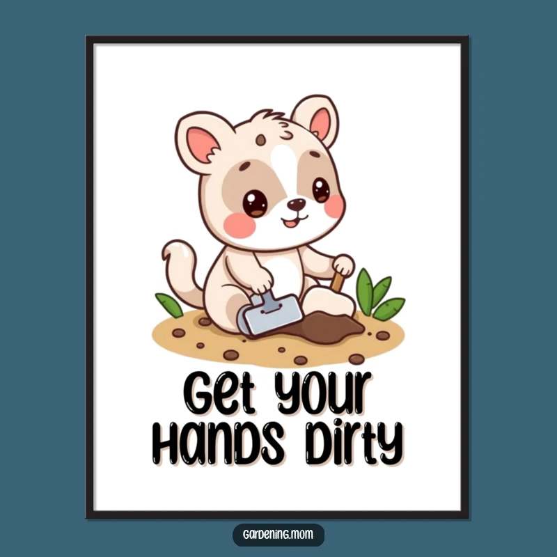 Funny Free Printable Wall Art: Playful Digging Animal - Humorous Downloadable Decor