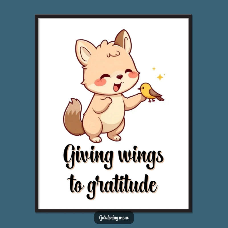 Free Printable Wall Art: Hilarious Animal Feeding Bird - Funny Downloadable Decor