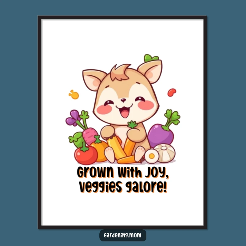 Free Printable Wall Art: Giggling Gardener Animal - Amusing Downloadable Decor for a Cheerful Home
