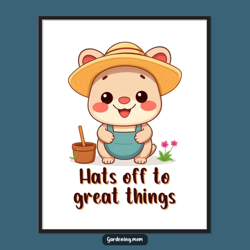 Free Printable Wall Art: Proud Kawaii Gardener Grins, Cheerful Decor