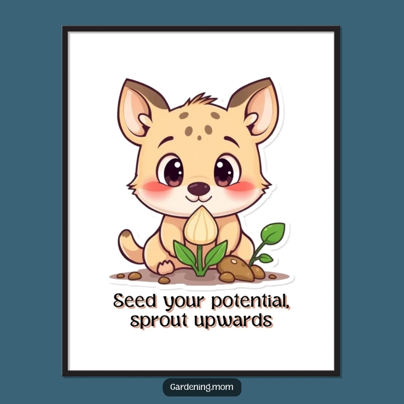 Free Printable Wall Art: Curious Sprout Seeker Animal, Wonder Funny Downloadable Art
