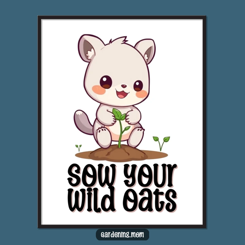Funny Free Printable Wall Art: Planting Animal, Whimsical Downloadable Decor