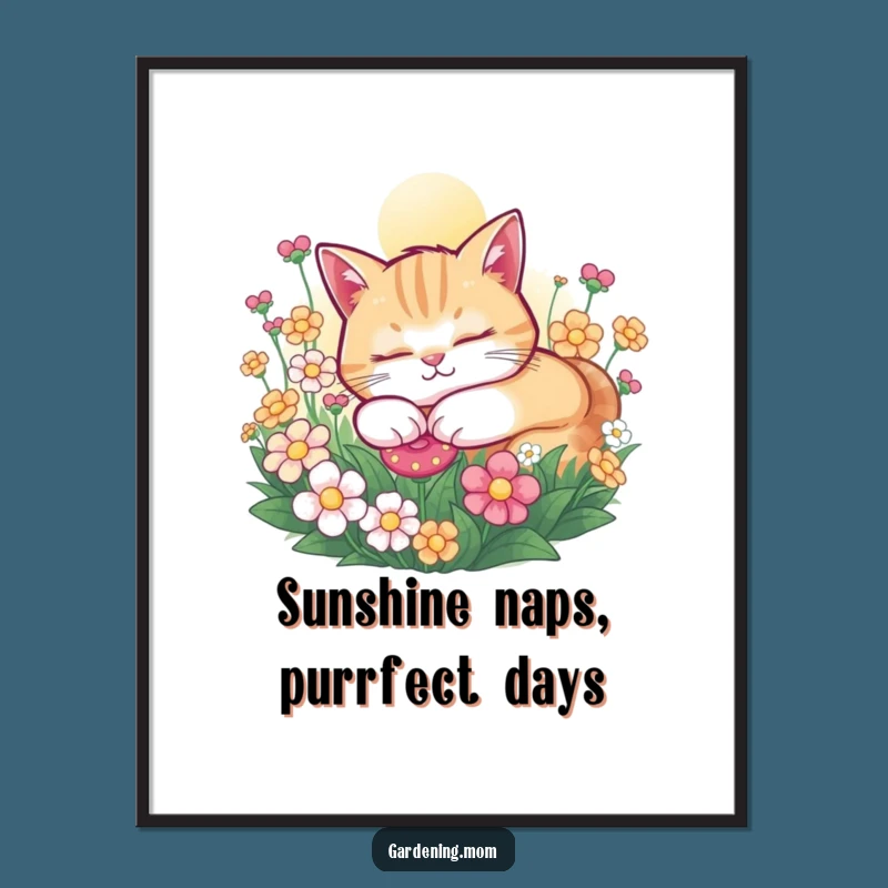 Free Printable Cat Wall Art: Peaceful Snooze Downloadable Poster for Cozy Decor