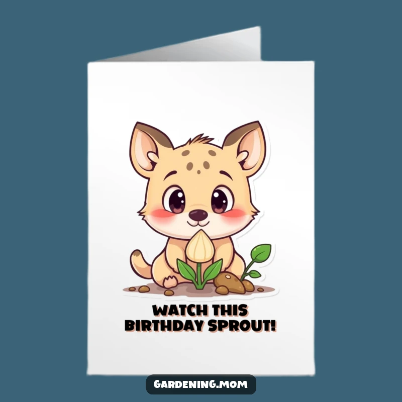 Free Printable Birthday Card: Curious Sprout Seeker Animal, Funny Downloadable Gift