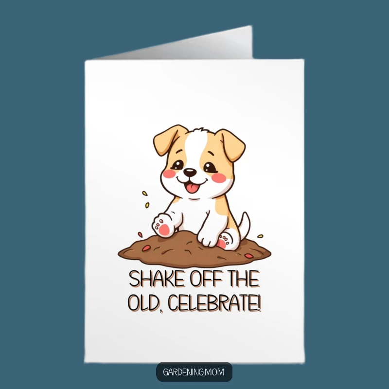 Free Printable Birthday Card: Happy Gardener Dog, a funny gift