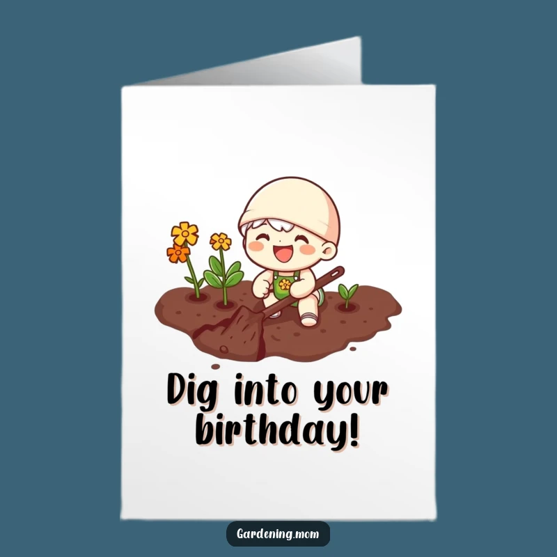 Free Printable Birthday Card: Joyful Gardener Digs, Happy Birthday Soil!