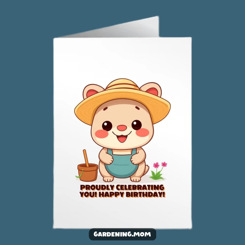 Free Printable Birthday Card: Proud Kawaii Gardener Grins, Happy DIY Gift