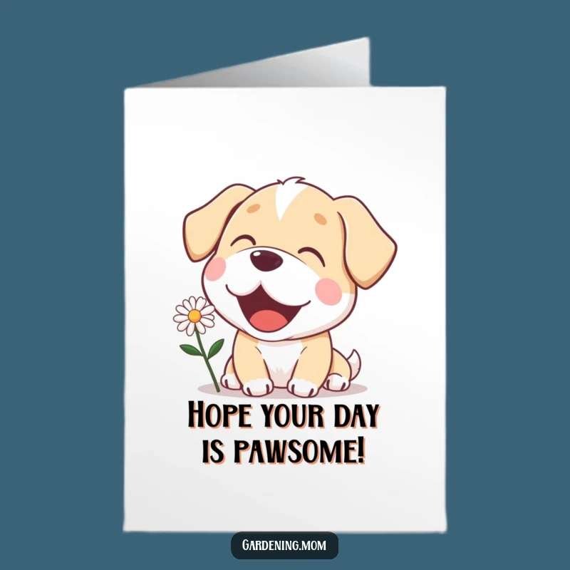 Free Printable Bday Card: Happy Mama Dog Daisy Joy, Funny Downloadable Gift for Flower Lovers