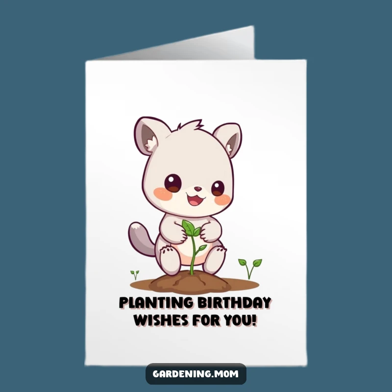 Funny Free Printable Birthday Card: Planting Animal, Humorous Downloadable Gift