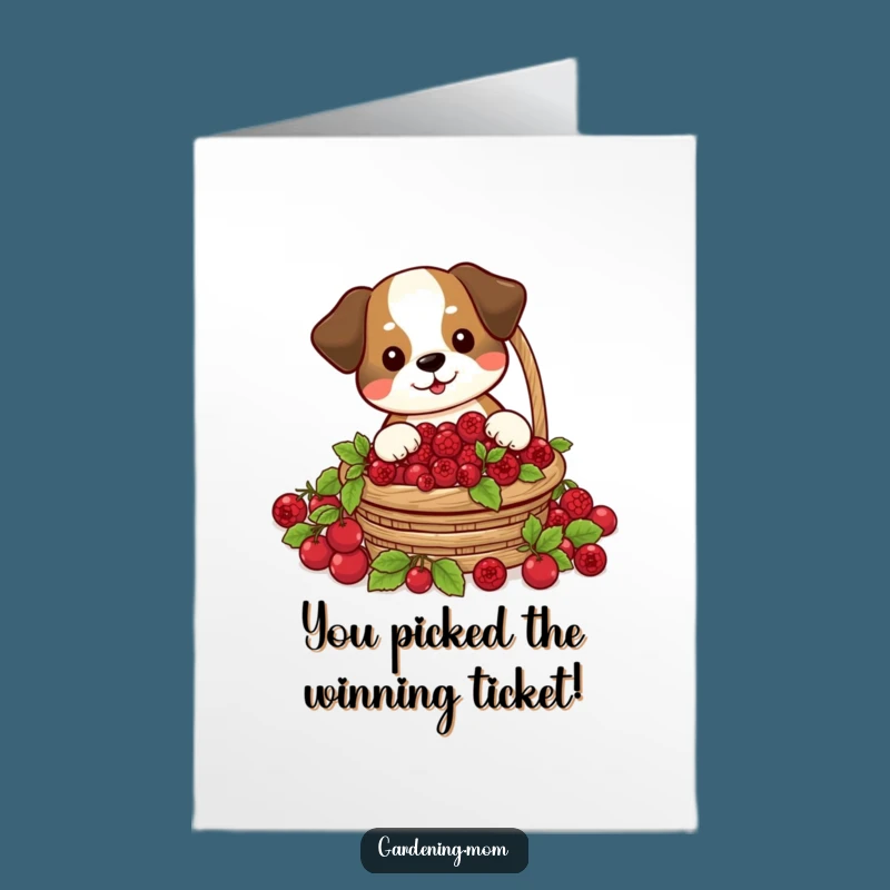 Free Printable Congrats Card: Dog's Berry Harvest, a DIY celebration gift