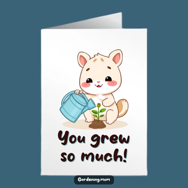 Free Printable Congrats Card: Happy Waterer Animal, Growing Success Funny Gift