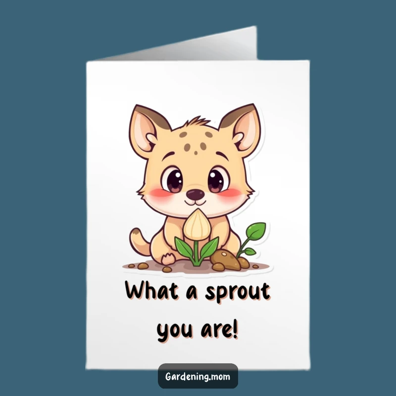 Free Printable Congrats Card: Curious Sprout Seeker Animal, New Beginnings Funny Gift