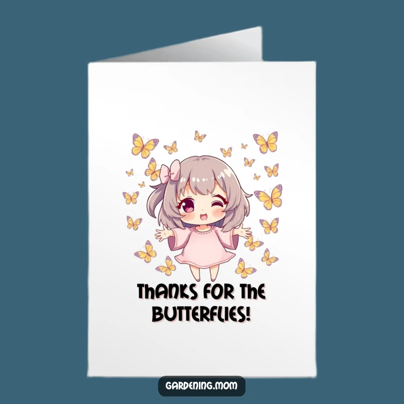 Free Printable Thank You Card: Butterfly Thanks, Funny Downloadable Gift