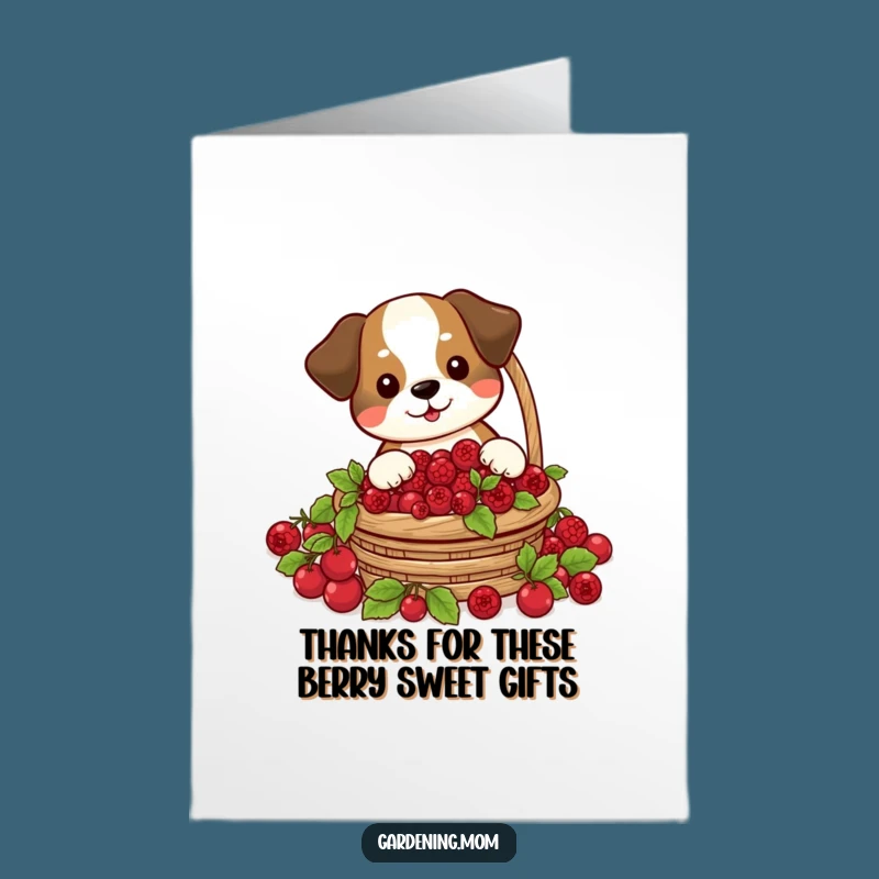 Free Printable Thank You Card: Dog's Berry Bounty, a sweet DIY gift