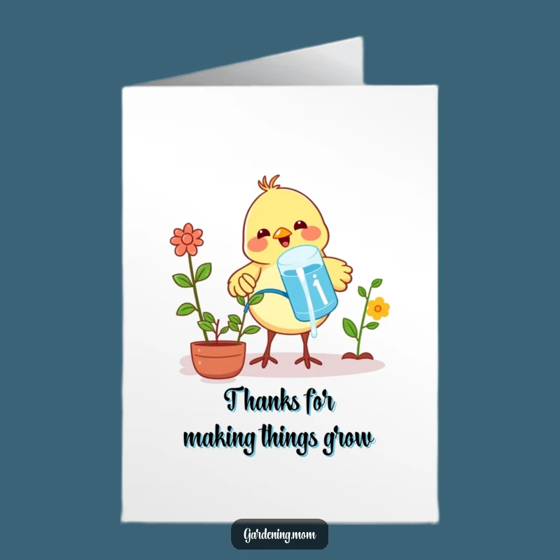 Free Printable Thank You Card: Grateful Bird's Garden Care - Downloadable