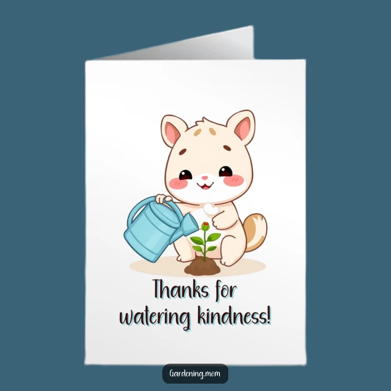 Free Printable Thank You Card: Happy Waterer Animal, Growing Thanks Funny Gift