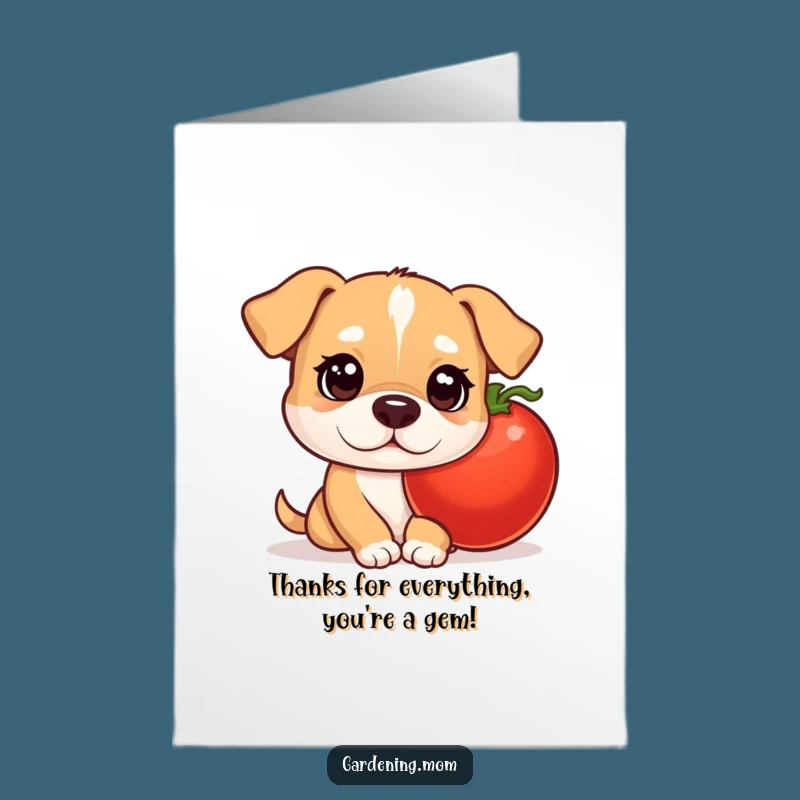 Free Printable Thank You Card: Mama Dog Tomato Thanks, Funny Downloadable Gift for Kindness