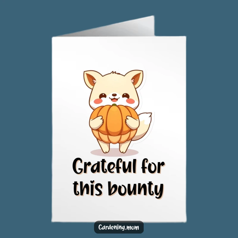 Free Printable Thank You Card: Quirky Harvest Animal Pumpkin - Heartfelt Humor