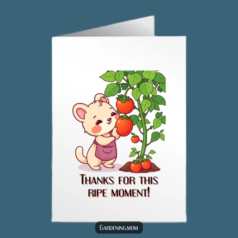 Free Printable Thank You Card: Tomato-Picking Gardening Mom Animal, Grateful Downloadable Gift