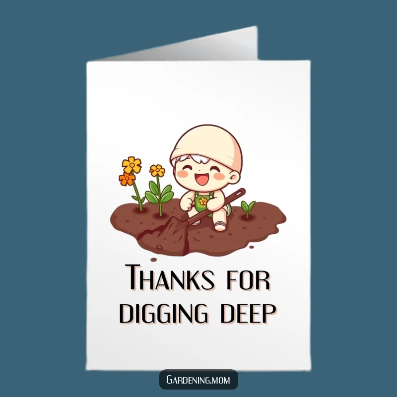 Free Printable Thank You Card: Gardener Digs, Thanks for the Hard Work!